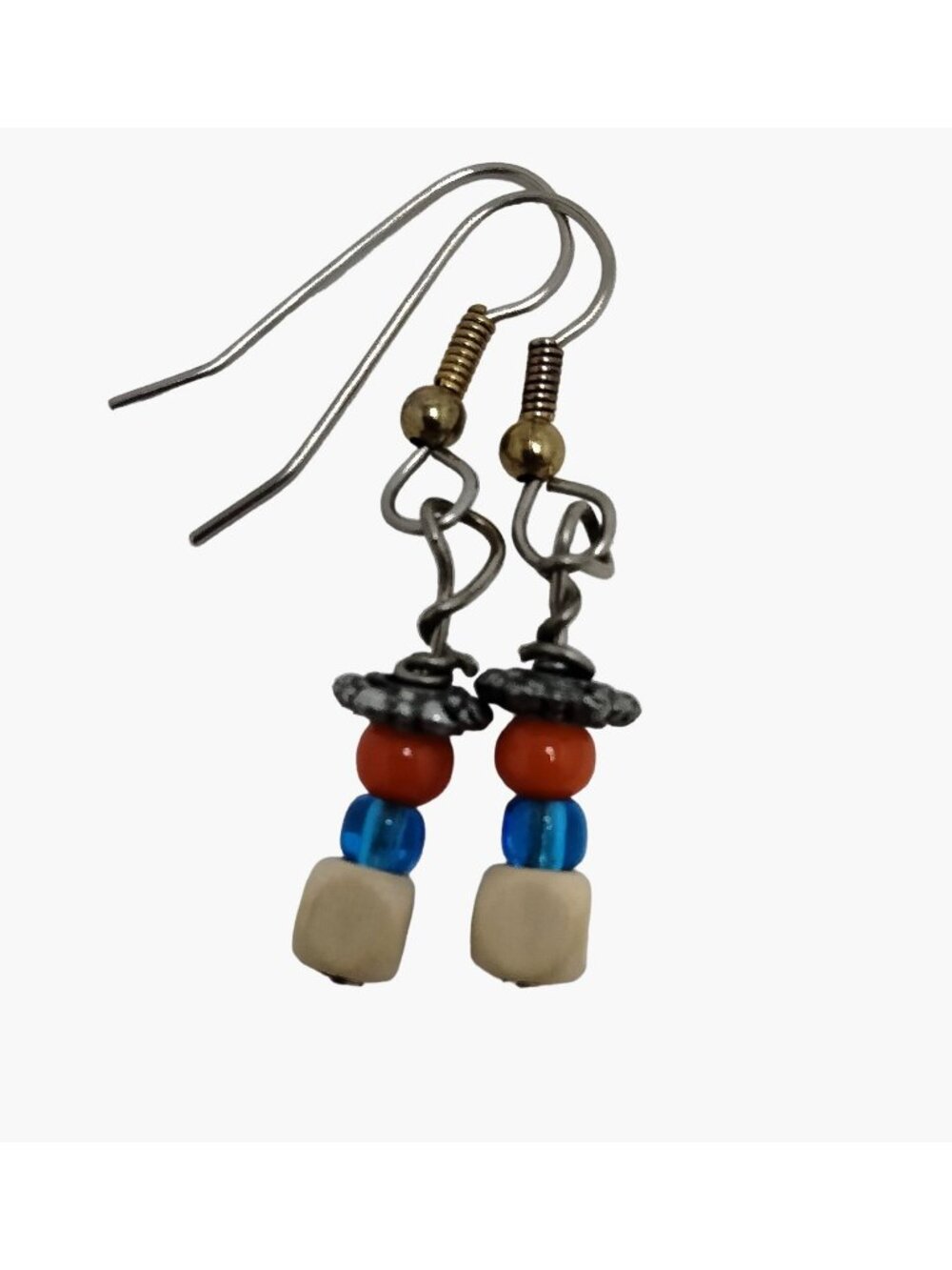 Earrings Red White Blue Patriotic Hook Drop Dangle Small